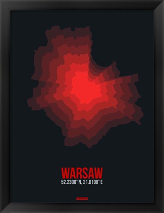 Framed Warsaw Radiant Map 4 Print