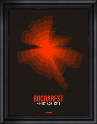 Framed Bucharest Radiant Map 1 Print