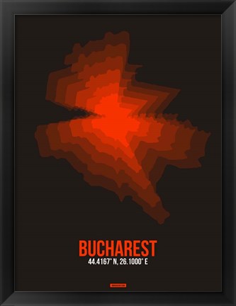 Framed Bucharest Radiant Map 1 Print