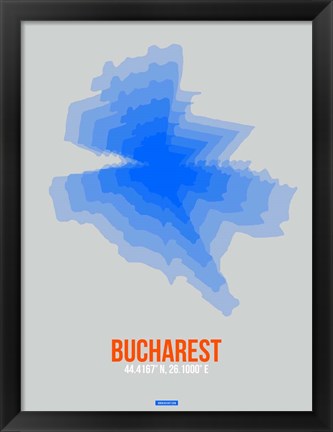 Framed Bucharest Radiant Map 2 Print