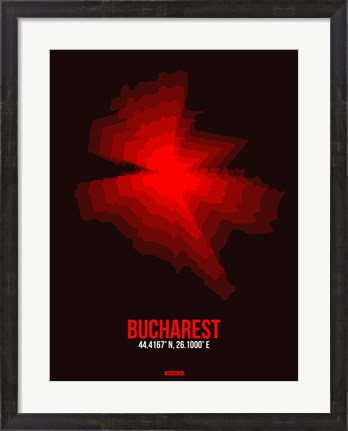 Framed Bucharest Radiant Map 4 Print