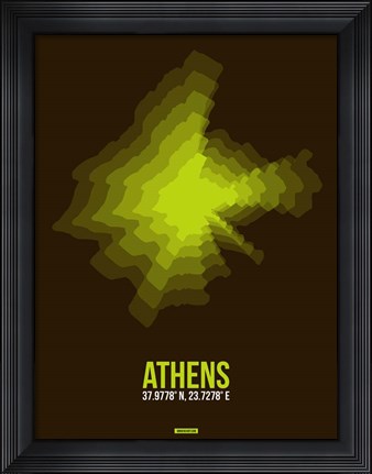 Framed Athens Radiant Map 1 Print