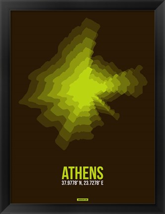 Framed Athens Radiant Map 1 Print