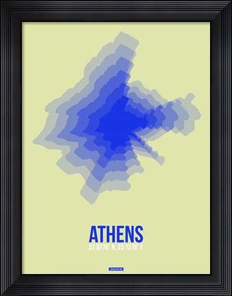 Framed Athens Radiant Map 4 Print