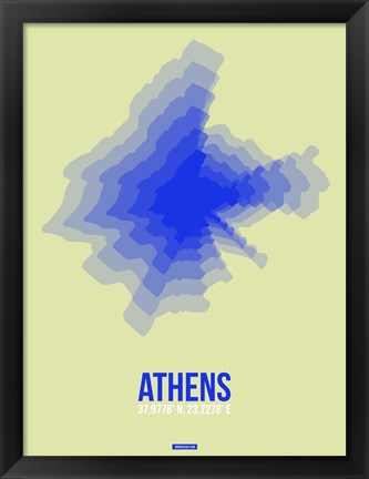 Framed Athens Radiant Map 4 Print