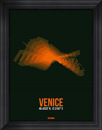 Framed Venice Radiant Map 2 Print