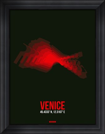 Framed Venice Radiant Map 3 Print