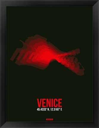 Framed Venice Radiant Map 3 Print