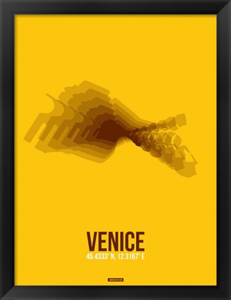 Framed Venice Radiant Map 4 Print