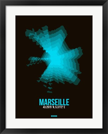 Framed Marseille Radiant Map 2 Print