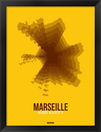 Framed Marseille Radiant Map 3 Print