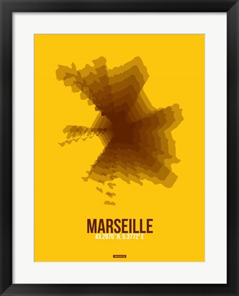 Framed Marseille Radiant Map 3 Print