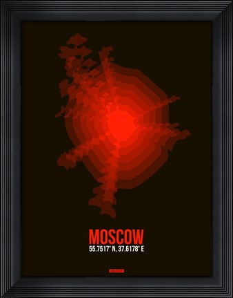 Framed Moscow Radiant Map 1 Print