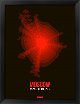 Framed Moscow Radiant Map 1 Print