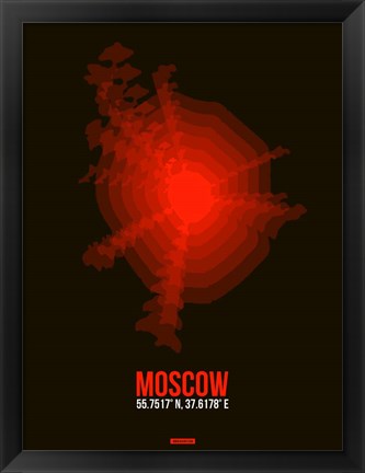 Framed Moscow Radiant Map 1 Print