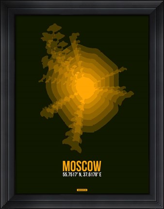 Framed Moscow Radiant Map 2 Print