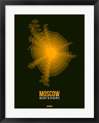 Framed Moscow Radiant Map 2 Print