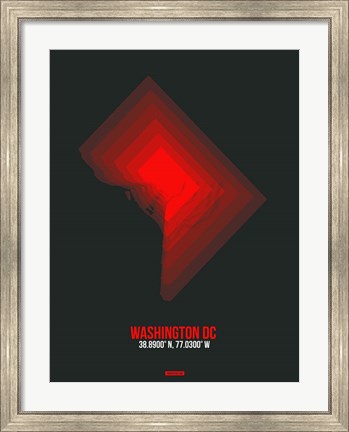 Framed Washington DC Radiant Map 1 Print