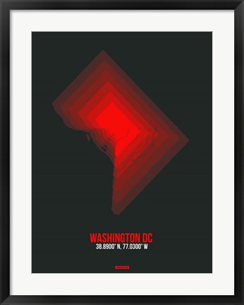 Framed Washington DC Radiant Map 1 Print