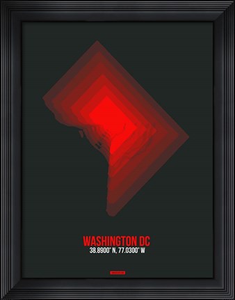Framed Washington DC Radiant Map 1 Print