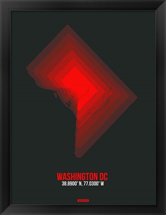 Framed Washington DC Radiant Map 1 Print