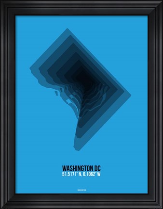Framed Washington DC Radiant Map 2 Print
