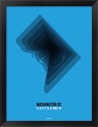 Framed Washington DC Radiant Map 2 Print