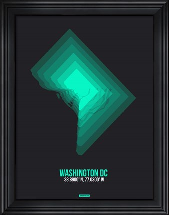 Framed Washington DC Radiant Map 3 Print