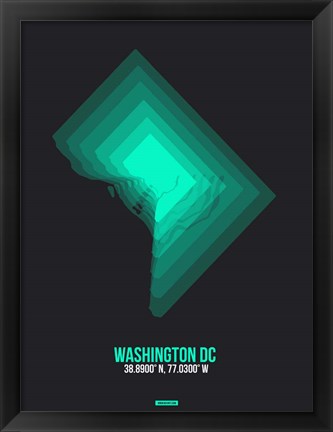 Framed Washington DC Radiant Map 3 Print