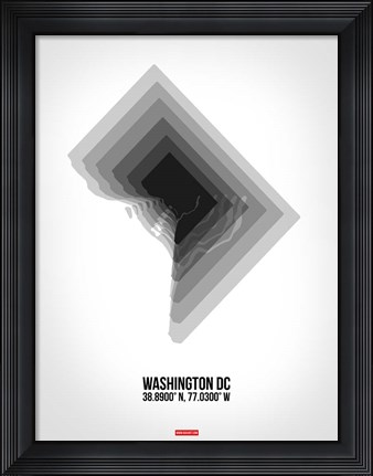 Framed Washington DC Radiant Map 5 Print