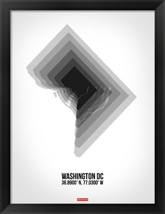 Framed Washington DC Radiant Map 5 Print