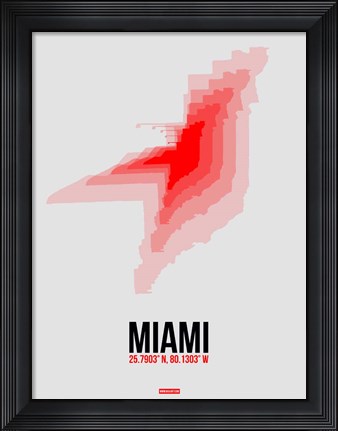 Framed Miami Radiant Map 1 Print