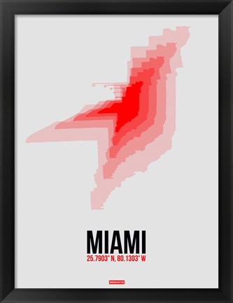 Framed Miami Radiant Map 1 Print