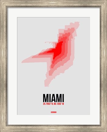 Framed Miami Radiant Map 1 Print