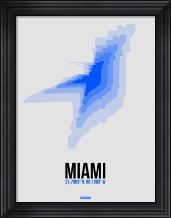 Framed Miami Radiant Map 2 Print