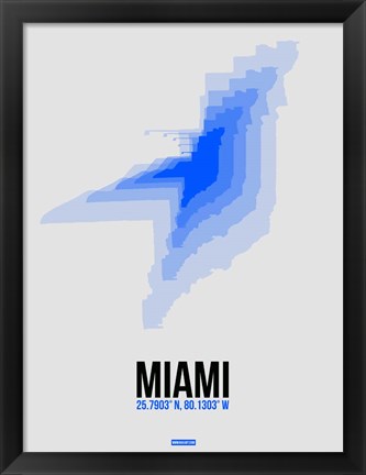Framed Miami Radiant Map 2 Print