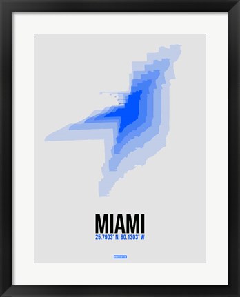 Framed Miami Radiant Map 2 Print
