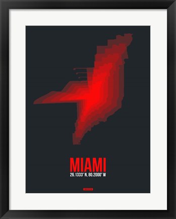 Framed Miami Radiant Map 3 Print