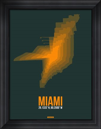Framed Miami Radiant Map 4 Print
