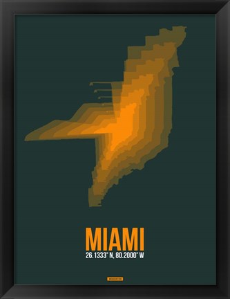 Framed Miami Radiant Map 4 Print