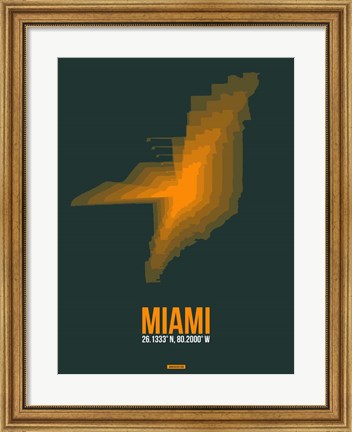 Framed Miami Radiant Map 4 Print