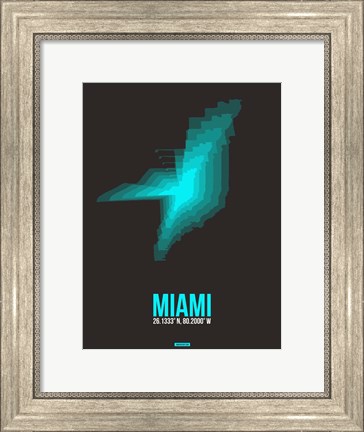 Framed Miami Radiant Map 5 Print