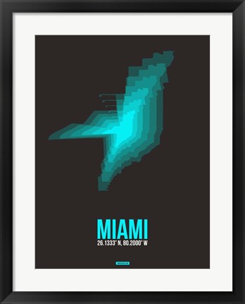 Framed Miami Radiant Map 5 Print