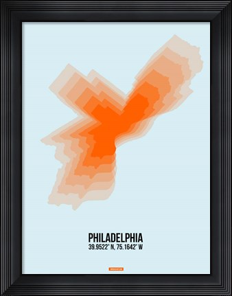 Framed Philadelphia Radiant Map 1 Print
