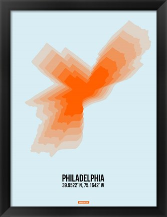 Framed Philadelphia Radiant Map 1 Print