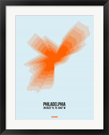 Framed Philadelphia Radiant Map 1 Print