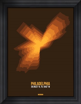 Framed Philadelphia Radiant Map 2 Print