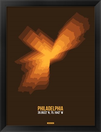 Framed Philadelphia Radiant Map 2 Print