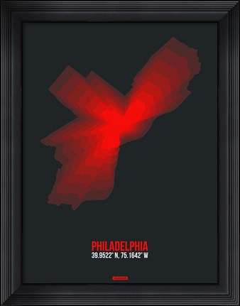 Framed Philadelphia Radiant Map 3 Print