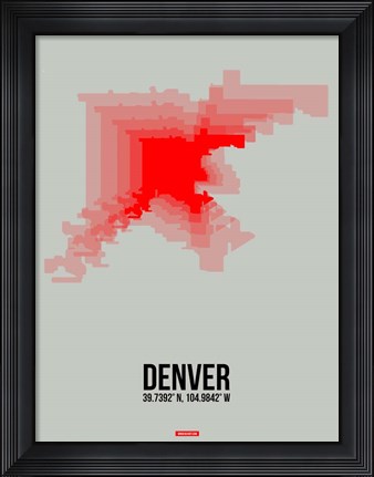 Framed Denver Radiant Map 1 Print